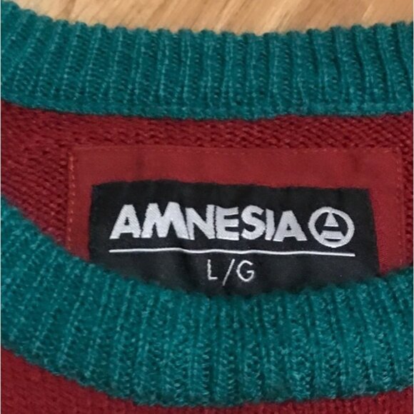 Amnesia L/G Merry Christmas Ya Filthy Animal Knit Ugly Christmas Sweater Striped - Picture 3 of 8